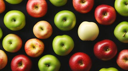 Canvas Print - Fresh Green and Red Apples Pattern - Perfect for Food and Health Designs