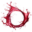 © Vector Nazmul - red wine splash in the shape of circle drink swirl isolated on transparent white background, clipping path