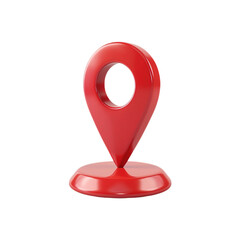 Modern 3D Red Location Icon on Transparent Background