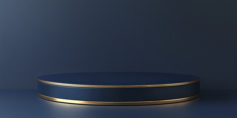 Canvas Print - Blue podium with gold trim