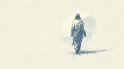 Poster - Jesus walking. Digital painting.