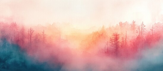 Canvas Print - Misty Sunrise over the Forest