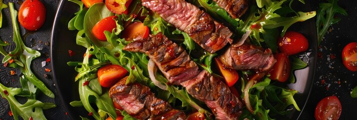 Canvas Print - Close-up of a Wholesome Steak Salad