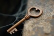 © Pixteegraph - Close-up image of an antique rusty key on an old metal surface, evoking a sense of history and mystery.