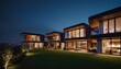 © soyibakter - 3d render of a luxurious house. Modern house in the evening luxury house at dusk night view 10