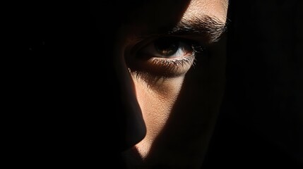 Canvas Print - 43. A person shrouded in shadow, mysterious expression