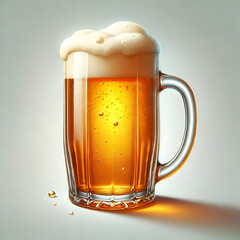 Wall Mural - Isolated style beer glass images, set and single.