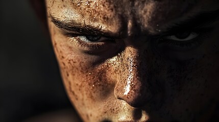 Poster - 18. A person looking determined, resolute expression