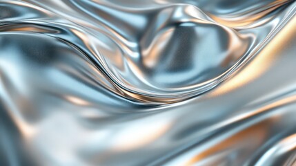 Poster - A shiny silver fabric with a shiny surface. The fabric is very reflective and has a metallic look to it