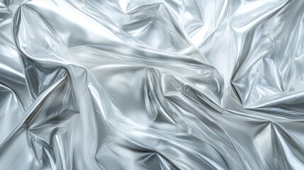 Leinwandbilder - A silver fabric with a shiny surface. The fabric is very thin and has a reflective quality. The image is abstract and has a modern, futuristic feel to it