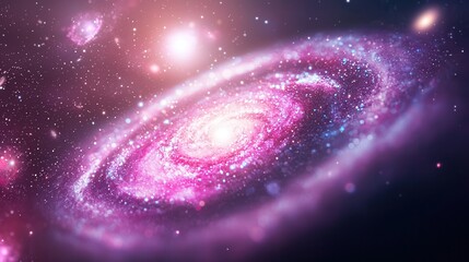 Sticker - Pink Galaxy Background.