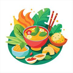 Wall Mural - Thai Foods vector illustration  