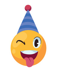 Wall Mural - birthday emoji funny cartoon