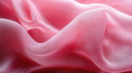 Poster - A pink fabric with a shiny texture. The fabric is very soft and has a smooth surface. The color of the fabric is a deep shade of pink, which gives it a luxurious and elegant appearance