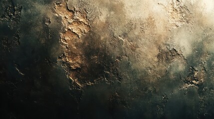 Poster - A painting of a space with a lot of texture and a lot of gold