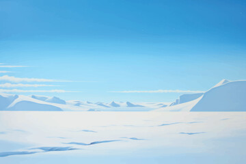 Wall Mural - rawpixeloffice2_simplified_empty_snowfield_in_antarctica_minima_360f1276-7bd3-4411-b7d7-410ce5be7aa0-j