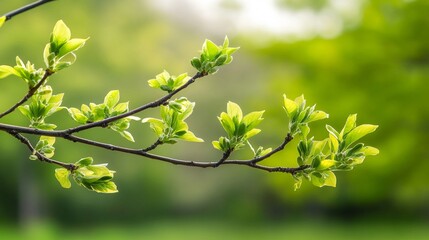 New buds on a tree branch