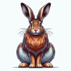 Wall Mural - Cute Hare Vector Cartoon illustration