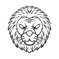 hand drawn lion head illustration