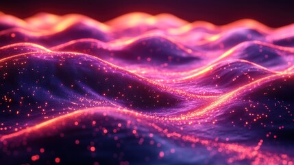 Canvas Print - 3d abstract wavy backgroun3d ultra violet neon rays glowing lines cyber network spee3d of light space an3d time strings