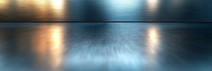 Poster - Metallic Background with Brushed Steel Texture in Minimalist Design