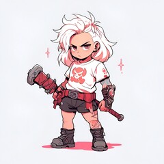 Sticker - Cool Girl with Weapon