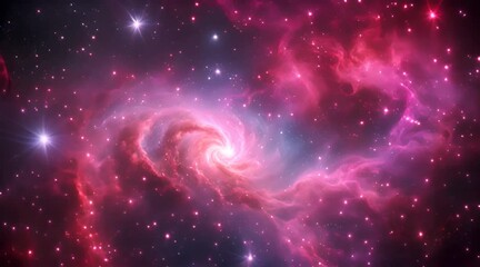 Wall Mural - Bright, colorful clouds of gas and dust twist together in space