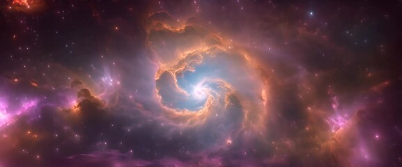 Wall Mural - Bright, colorful clouds of gas and dust twist together in space