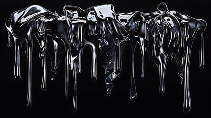 3D liquid fonts oozing and dripping with each letter made of a glossy translucent substance that reflects ambient light creating a sense of motion and fluidity