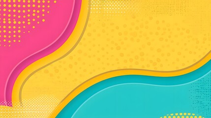 Abstract Colorful Background with Wavy Shapes and Dotted Patterns