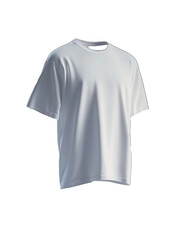 Wall Mural - a white men's T-shirt mockup in an asymmetrical position, floating on a grey background