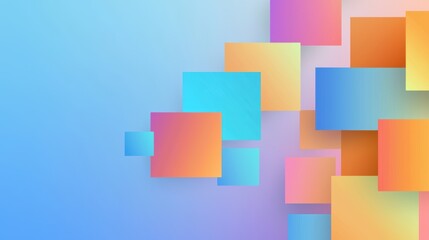Abstract gradient squares, colorful transitions, flat design illustration