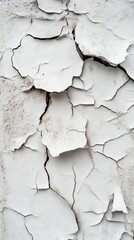 Close-up of peeling white paint on