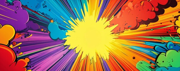 Wall Mural - burst of colorful abstract explosion illustration