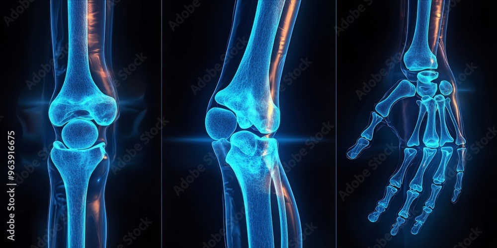 3-Panel High Resolution X-Ray Images of Human Joint and Hand Bones ...