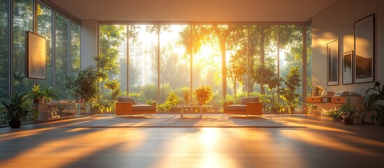 Wall Mural - Sunlit Living Room with Stunning View