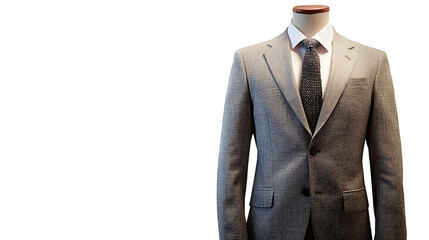 Wall Mural - A grey suit jacket on a mannequin with a white shirt and grey tie.