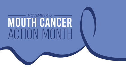 Mouth cancer action month is observed every year on November. Medical Healthcare Awareness concept. background, placard, banner template Vector illustration design.