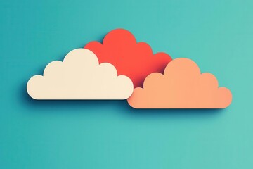 Cloud application deployment, streamlined process, flat design illustration