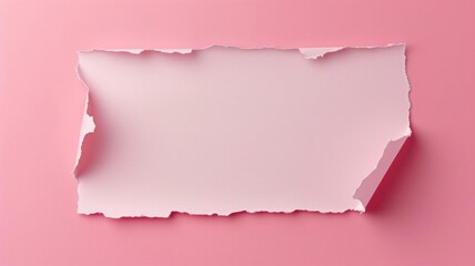 Torn paper on a pink background, creating an inviting space for text or design elements, suitable for various creative projects.