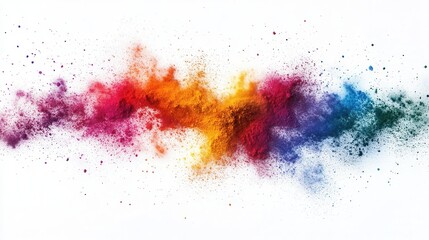 Superfood Explosion - Abstract Digital Art of Vibrant Powder Dust on White Background