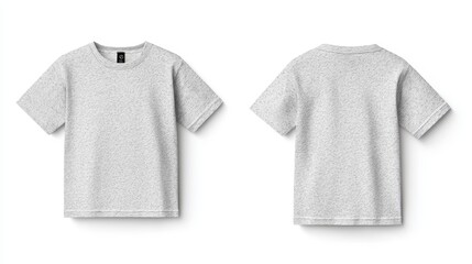 Wall Mural - Blank Grey T Shirt Mockup   Front and Back View