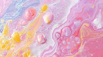 Wall Mural - Abstract Pink Yellow Fluid Art Background Texture