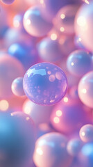 Abstract pastel-hued floating balls background