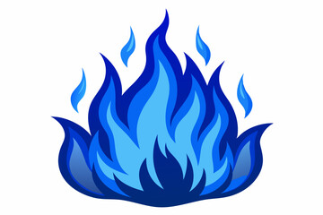 Poster - Fire blue color drawing vector illustration