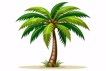 Poster - Vector cartoon palm white background