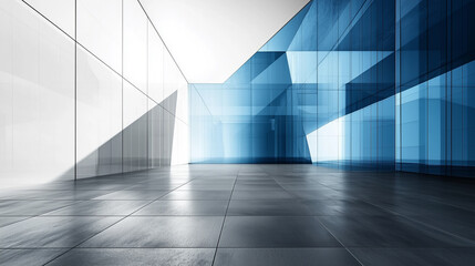 Poster - Abstract architectural spaces with modern minimalist design, featuring smooth surfaces and sleek lines.
