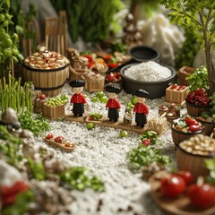 spices and herbs in a market