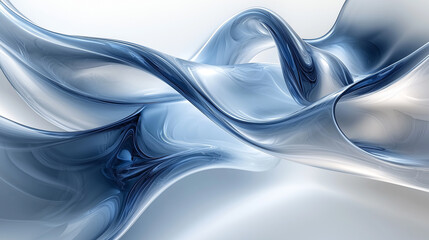 Aufkleber - Abstract fluid shapes in vibrant red and blue tones, blending smooth curves and soft gradients.