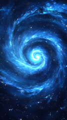 Mysterious universe within a blue vortex